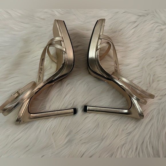 💯SOLD💯 Zara Women’s Gold Strappy Heels - Size 6.5 US (EU 37) - Picture 6 of 7